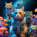 Astro Kitties Vinyl Sticker 3"x4"
