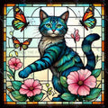 Glass Cat Vinyl Sticker 3"x4"