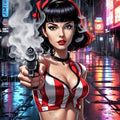 Neon City Girl Vinyl Sticker 3"x4"