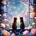 Cat Window Vinyl Sticker 3"x4"