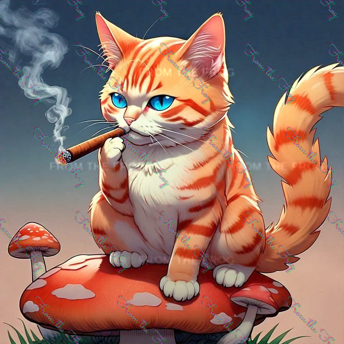 Cigar Cat Vinyl Sticker 3"x4"