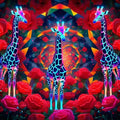 Geometric Giraffes Vinyl Sticker 3"x4"