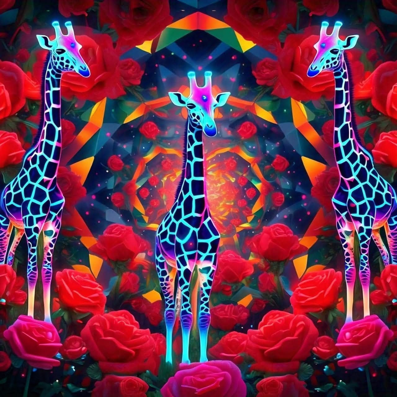 Geometric Giraffes Vinyl Sticker 3"x4"