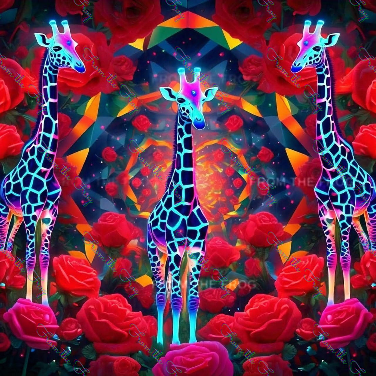 Geometric Giraffes Vinyl Sticker 3"x4"
