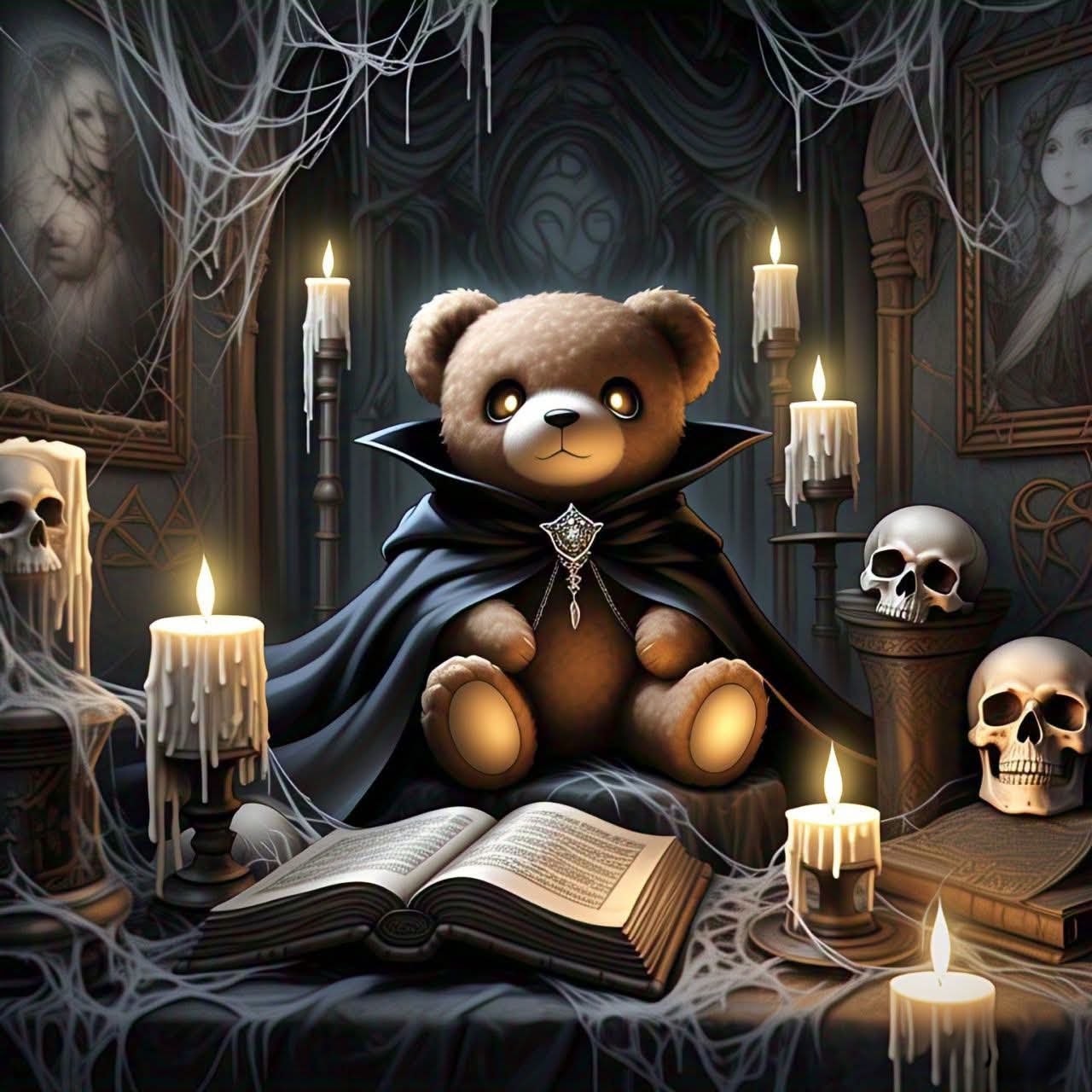 Spooky Bear Vinyl Sticker 3"x4"