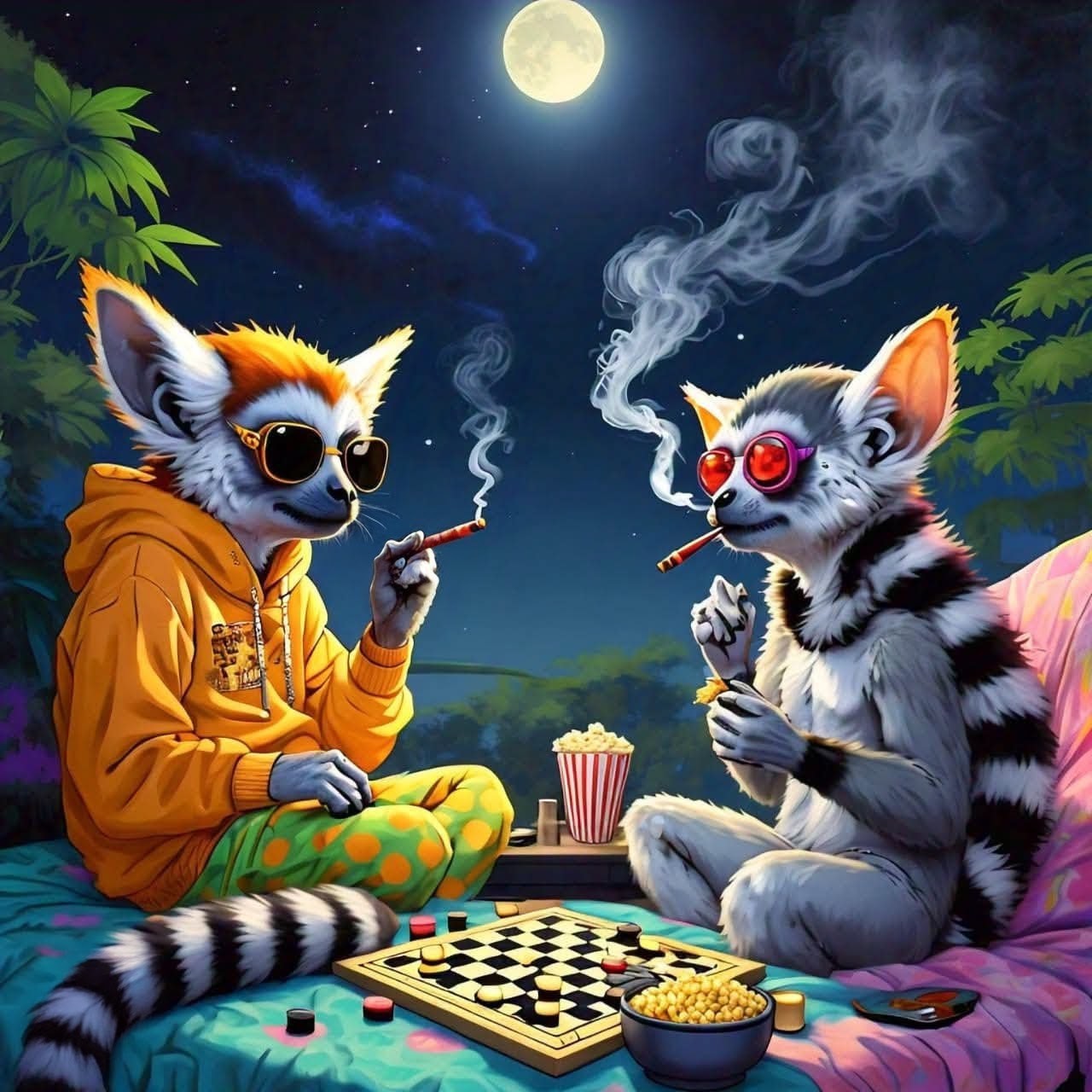 Lemur Nights Vinyl Sticker 3"x4"