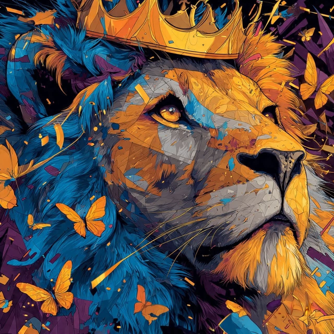 Butterfly King Vinyl Sticker 3"x4"