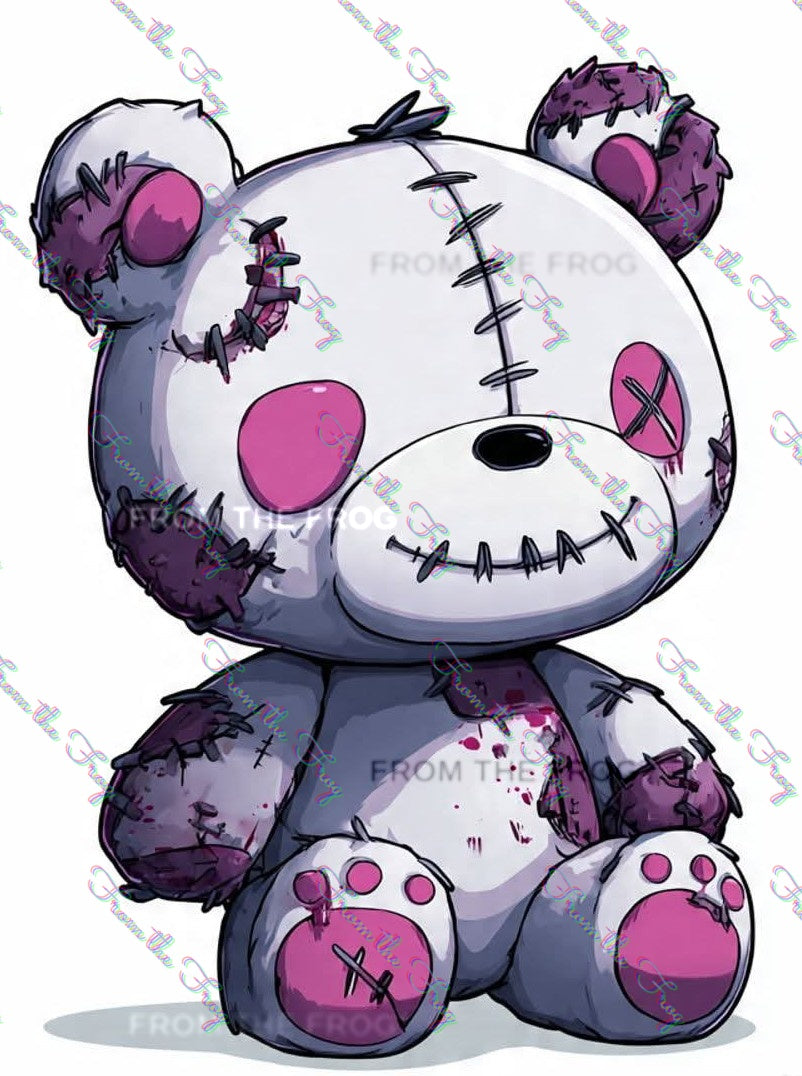 Magenta Bear Vinyl Sticker 3"x4"