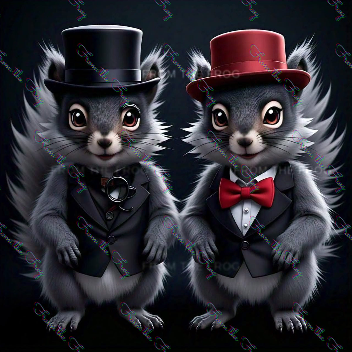 Fancy Squirrels Vinyl Sticker 3"x4"